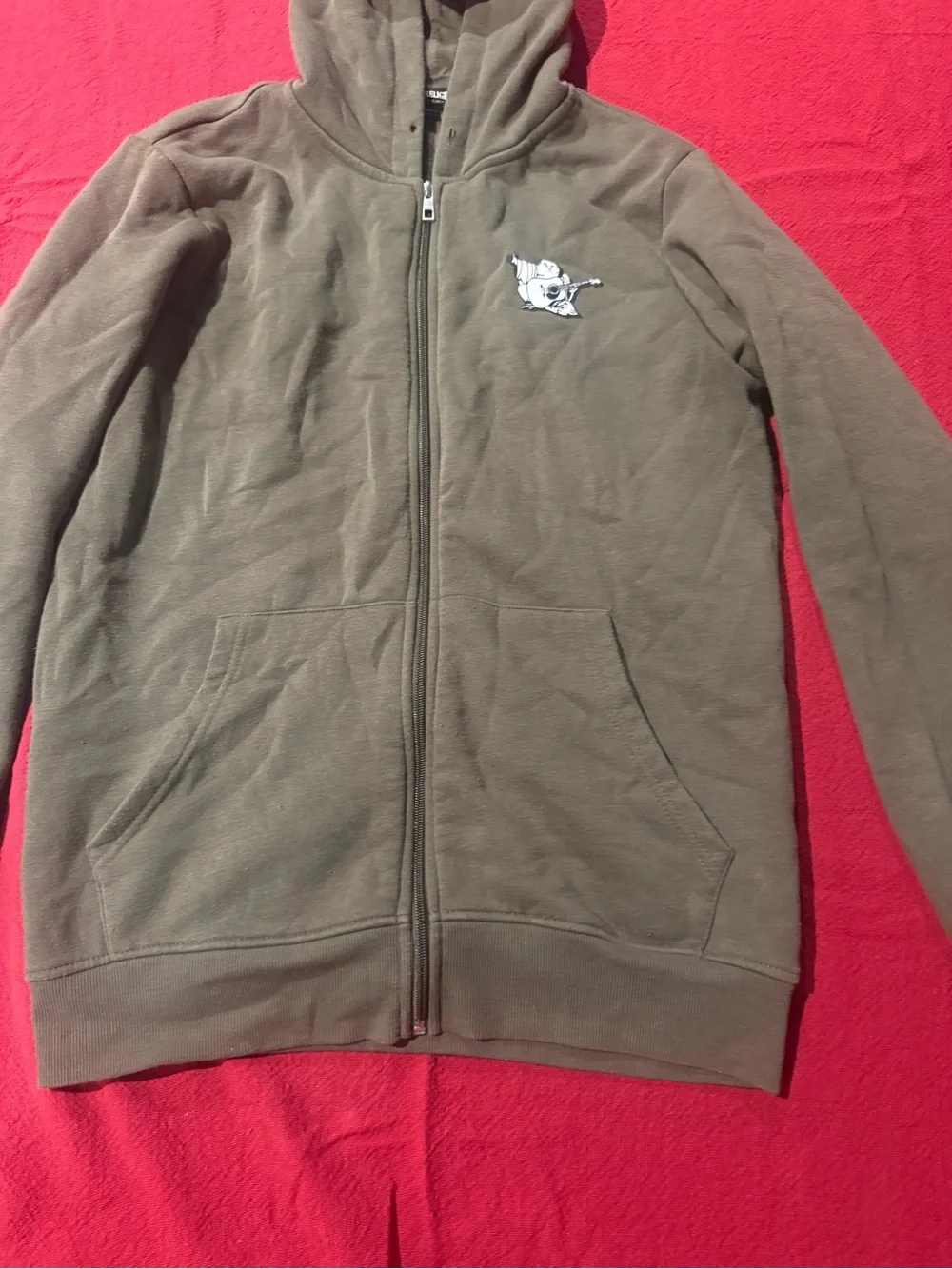 True Religion Olive Green Zip-Up Hoodie